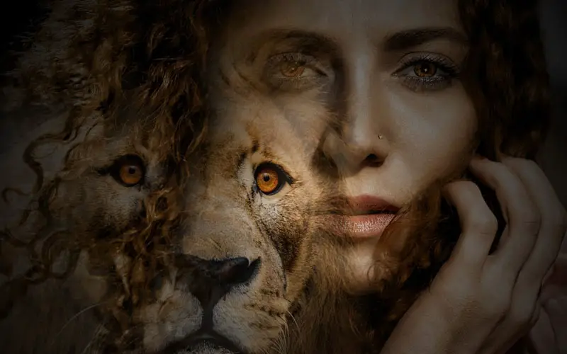 strong woman like a lion